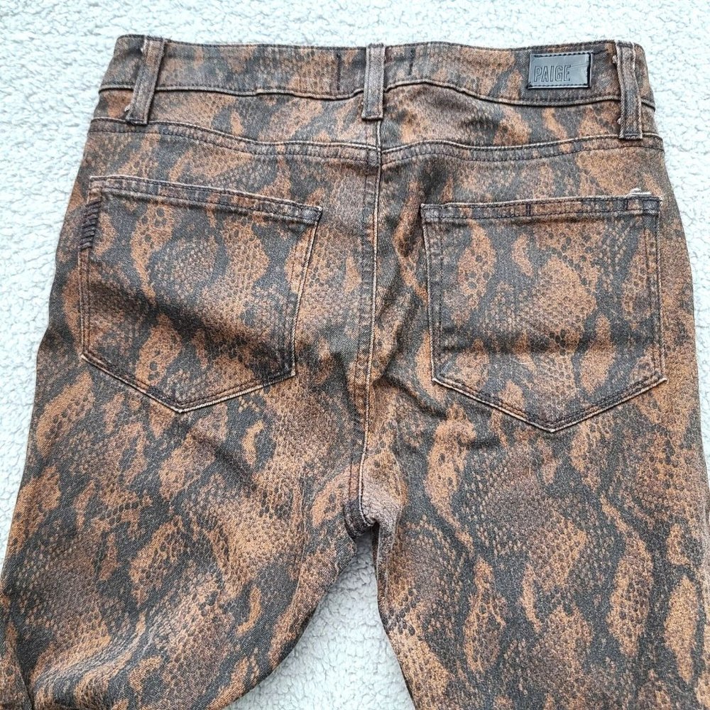 Paige Hoxton Ultra Skinny Coated Brown Snakeskin Jeans Size 27 NWOT - Picture 8 of 12